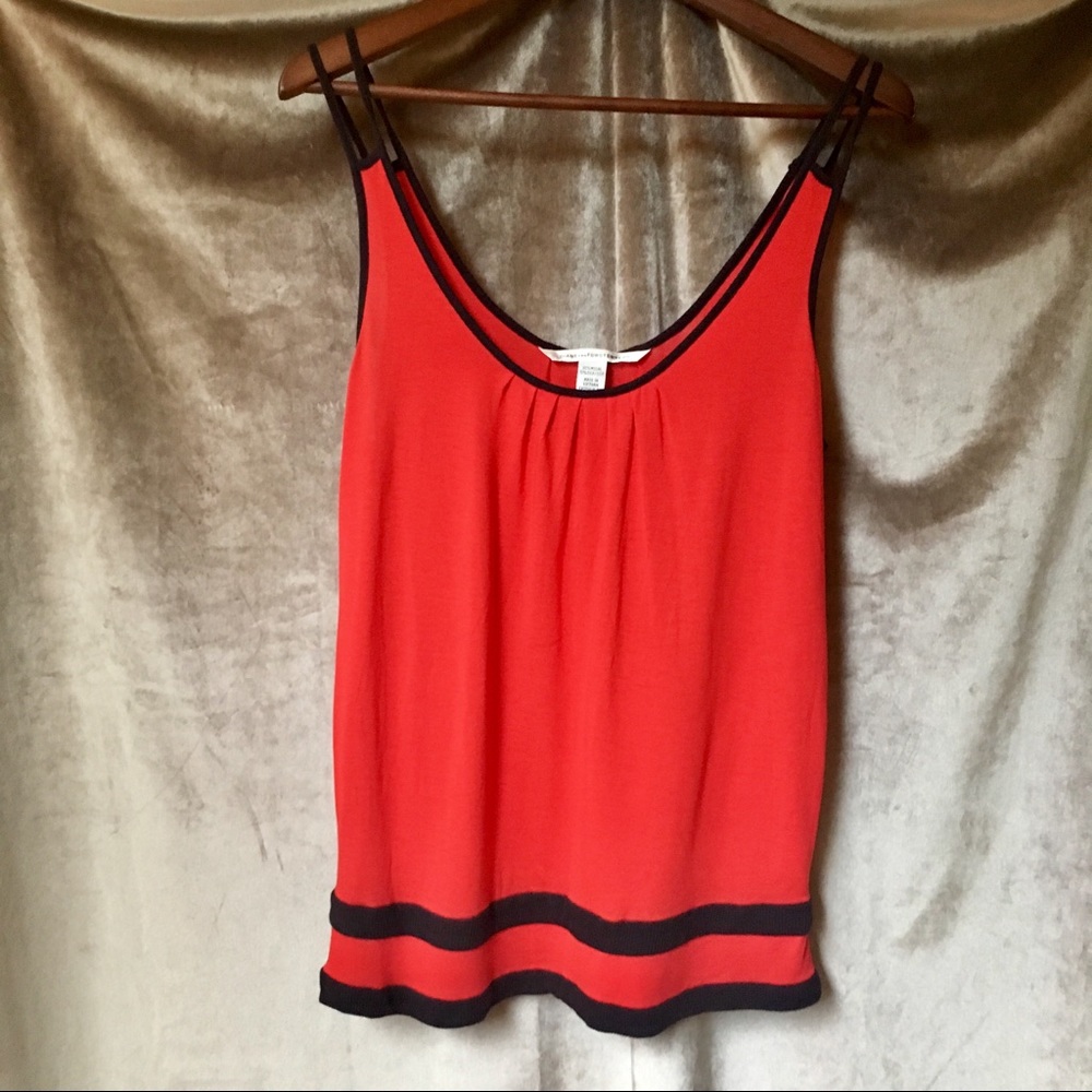 Diane Von Furstenberg Lipstick Red Tee Top